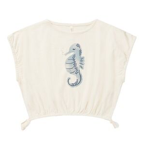 Rylee + Cru Cropped Cinch Tee - Seahorse